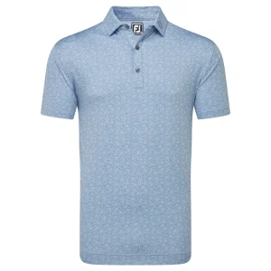 FootJoy Painted Floral Lisle Golf Polo Shirt - Stone