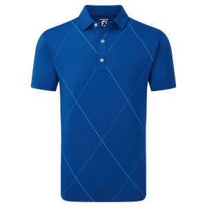 FootJoy Raker Print Lisle Golf Polo Shirt - Blue