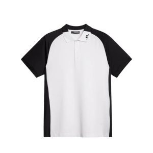 J Lindeberg Calle Polo Shirts- White / Black