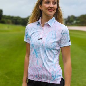 Custom Apparel Ladies Funky Golf Shirts - Autumn Lily