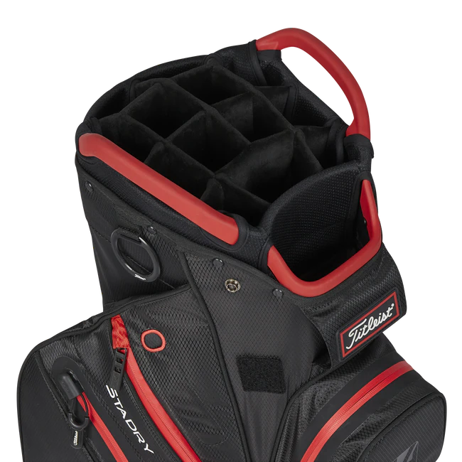 Titleist Cart 14 StaDry Bag - Black / Red - Image 4