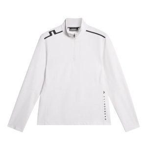 J Lindeberg Leon Quarter Zip Mid Layer - White