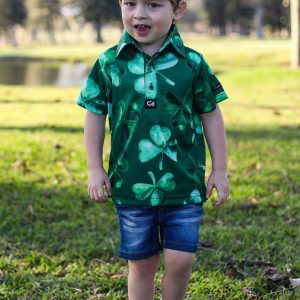 Custom Apparel Junior Funky Golf Shirts - Lucky Clovers