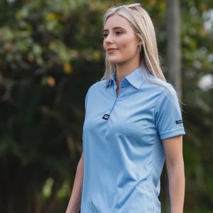 Custom Apparel Ladies Iconic Golf Shirt - Sky Blue