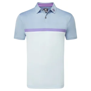 FootJoy Colour Block Interlock Golf Polo Shirt - Mist