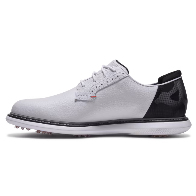 FootJoy Traditions Blucher Golf Shoes - White/Black/Red - Image 3