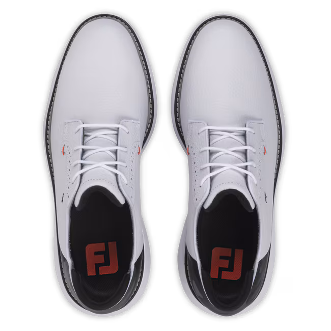 FootJoy Traditions Blucher Golf Shoes - White/Black/Red - Image 5