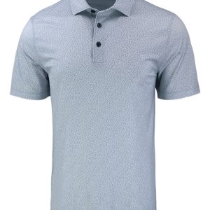 Cutter & Buck Pike Eco Pebble Print Stretch Men's Polo Shirt - Polished White
