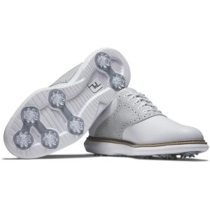 FootJoy Traditions Golf Shoe - White / Grey / White (Medium)