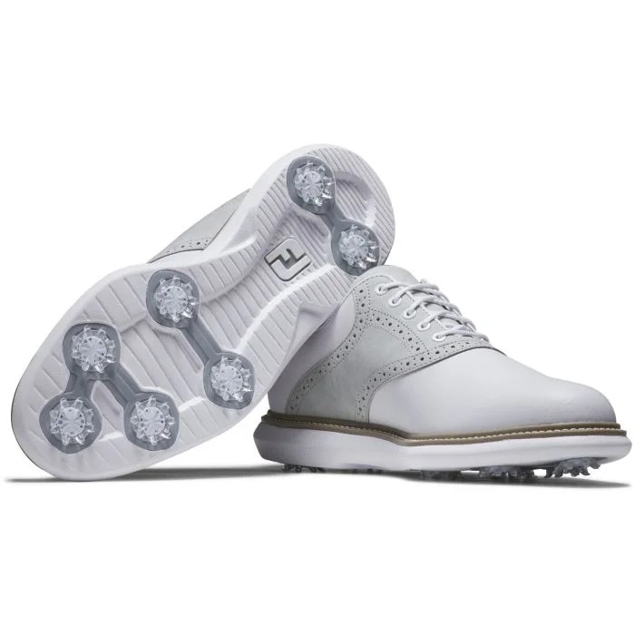 FootJoy Traditions Golf Shoe - White / Grey / White (Medium)
