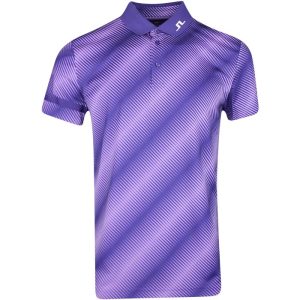 J Lindeberg Heath Print Wisteria Men's Golf Shirts - Purple