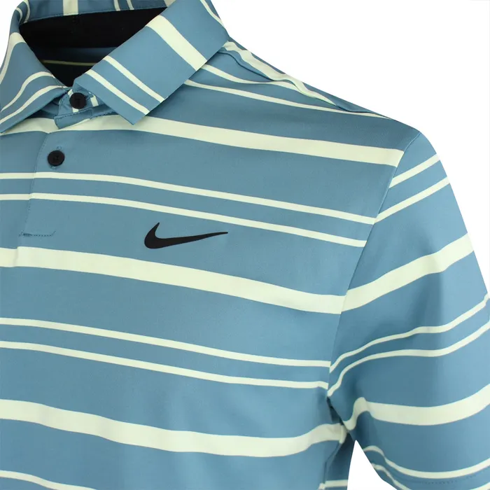 Nike DF Tour Polo Stripe - Mineral Teal / Citron Tint / Black - Image 4