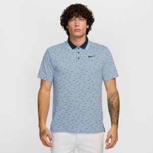 Nike Men's Golf Tour Micro Print Polo - Armoury Blue / Black