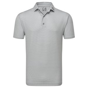 FootJoy Octagon Print Lisle Golf Polo Shirt - White