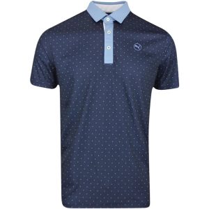 Puma Pure Geo Polo Shirt - Deep Navy / Zen Blue