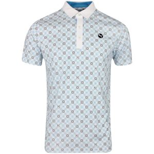 Puma Monogram Polo Shirt - White Glow / Aqua Blue