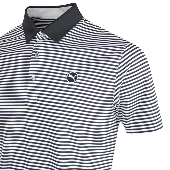 Puma Pure Stripe Polo Shirt - Black / White - Image 4