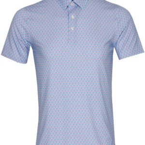 Puma Mattr Palm Deco Polo Shirt - Aqua Blue / Garnet Rose