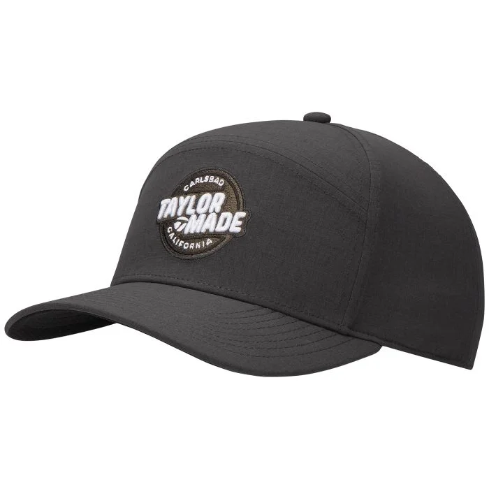 TaylorMade 5 Panel Snapback Golf Cap - Grey & Black