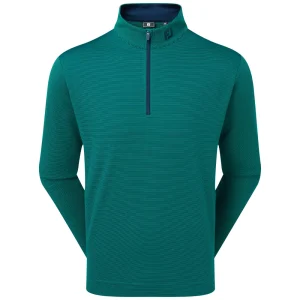 FootJoy Ottoman Stripe Chill-Out Golf Sweater - Navy / Field Green