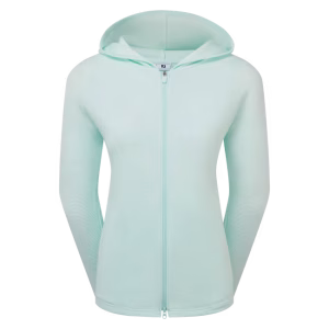 FootJoy Ladies Full-Zip Ottoman Hoodie - Glacial Blue