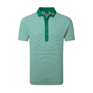 FootJoy Feeder Stripe Pique Golf Polo - Field Green