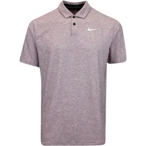Nike Men's Golf Heather Polo - Burgundy Crush/ White