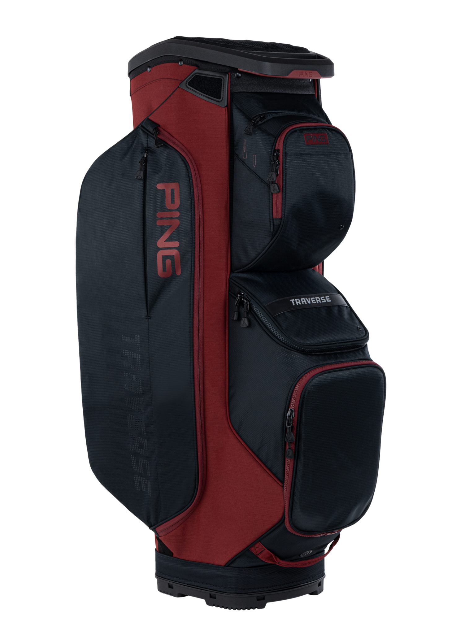 PING Traverse Cart Bag - Black Heather Red