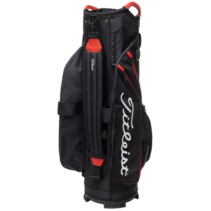 Titleist Cart 14 Lightweight Golf Bag - Black / Black / Red - Image 4