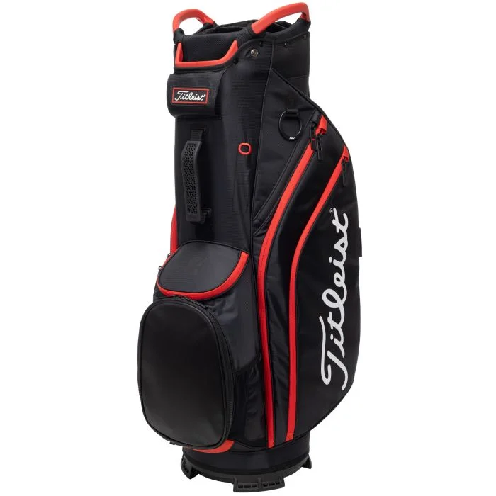 Titleist Cart 14 Lightweight Golf Bag - Black / Black / Red