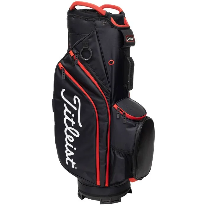 Titleist Cart 14 Lightweight Golf Bag - Black / Black / Red - Image 3