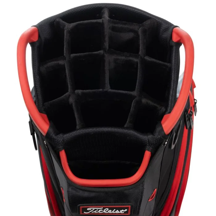 Titleist Cart 14 Lightweight Golf Bag - Black / Black / Red - Image 2