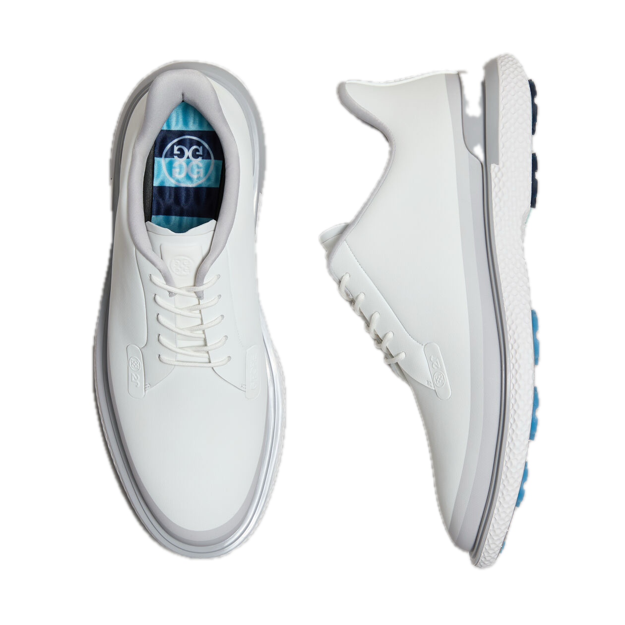 G/FORE Men's Gallivan2r Tuxedo Stripe Golf Shoe - Snow / Nimbus