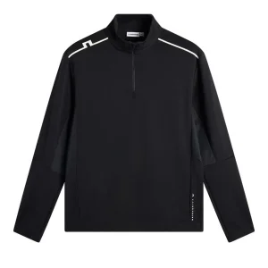 J Lindeberg Leon Quarter Zip Mid Layer - Black