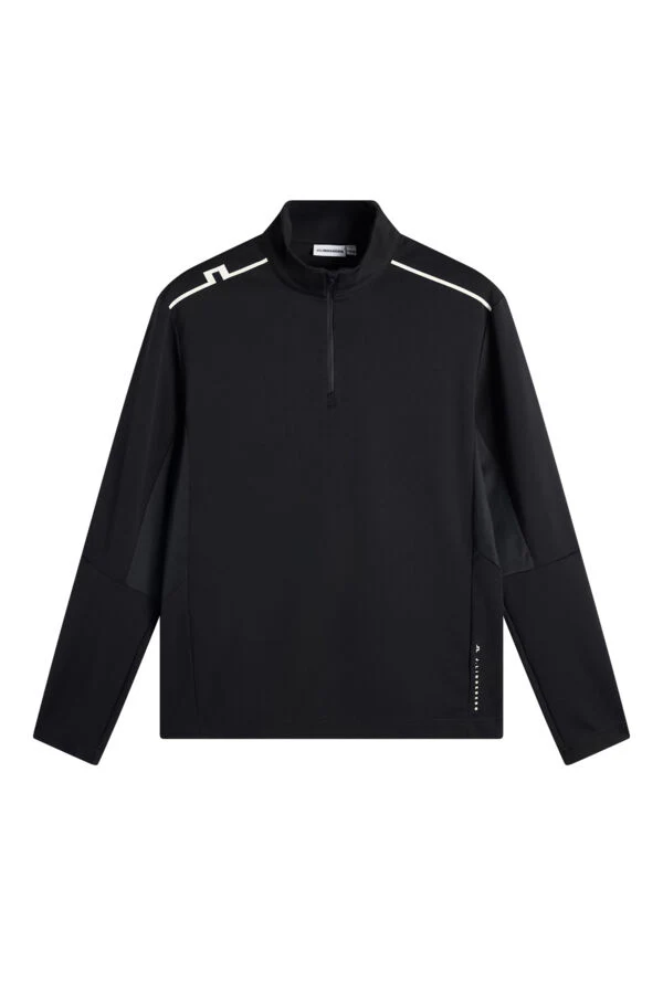 J Lindeberg Leon Quarter Zip Mid Layer - Black
