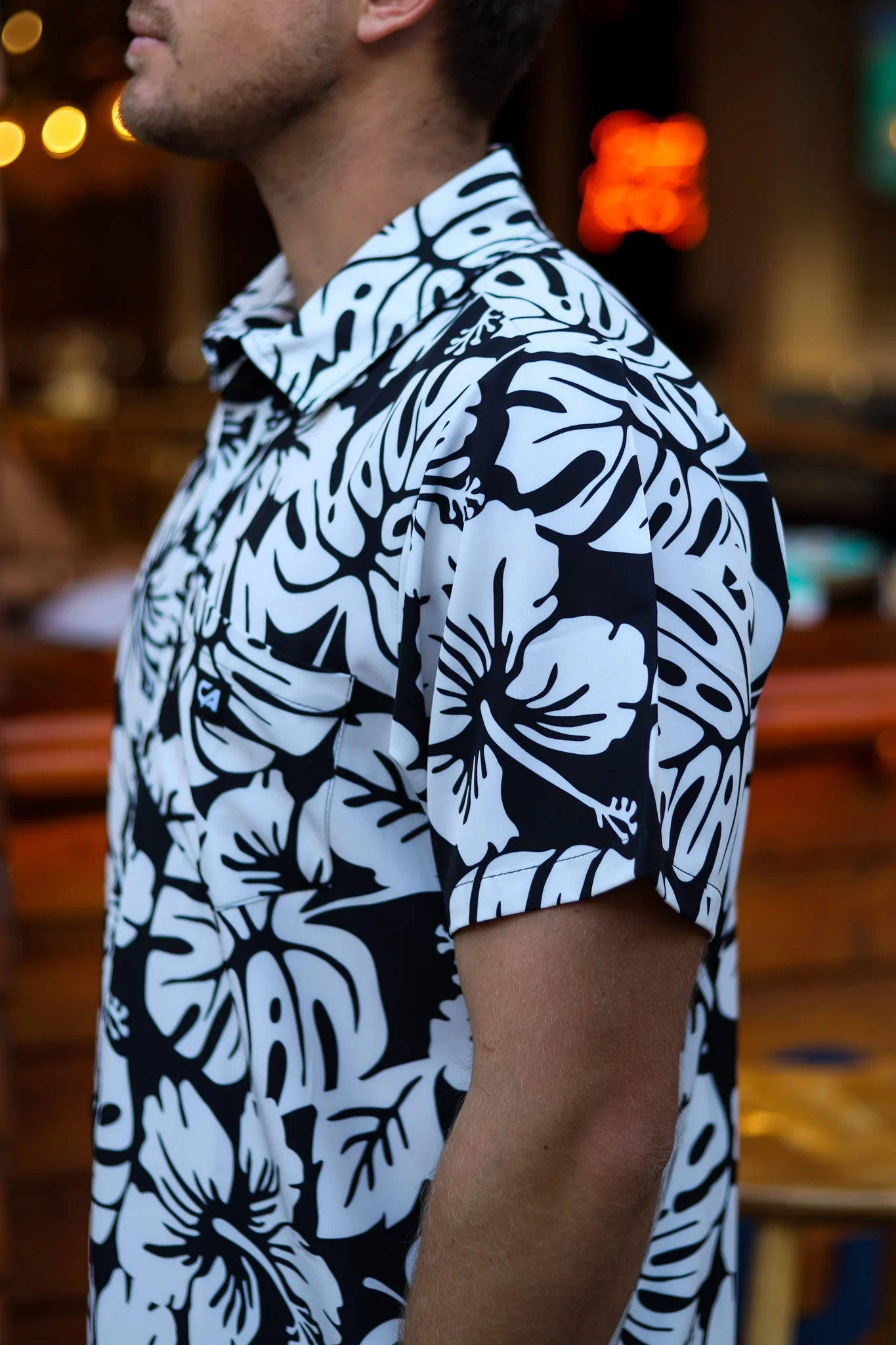 Custom Apparel Mens Button Up - Beach Silhouette - Image 2