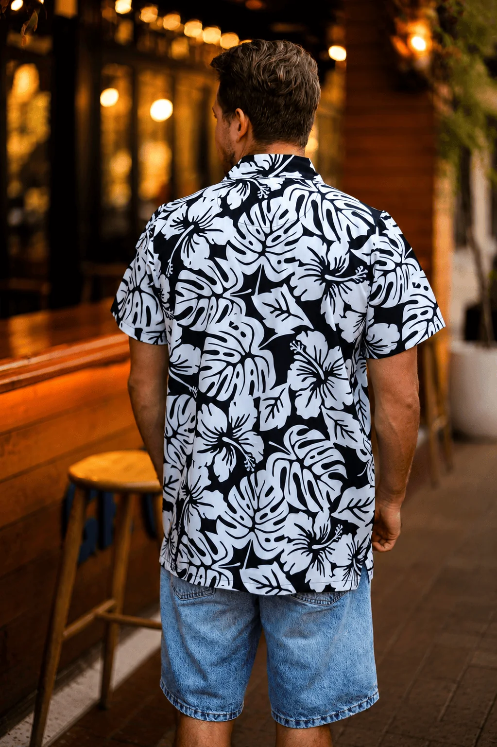 Custom Apparel Mens Button Up - Beach Silhouette - Image 3